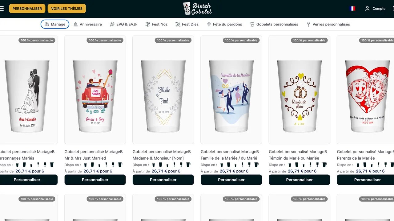 Capture du site Breizh Gobelet