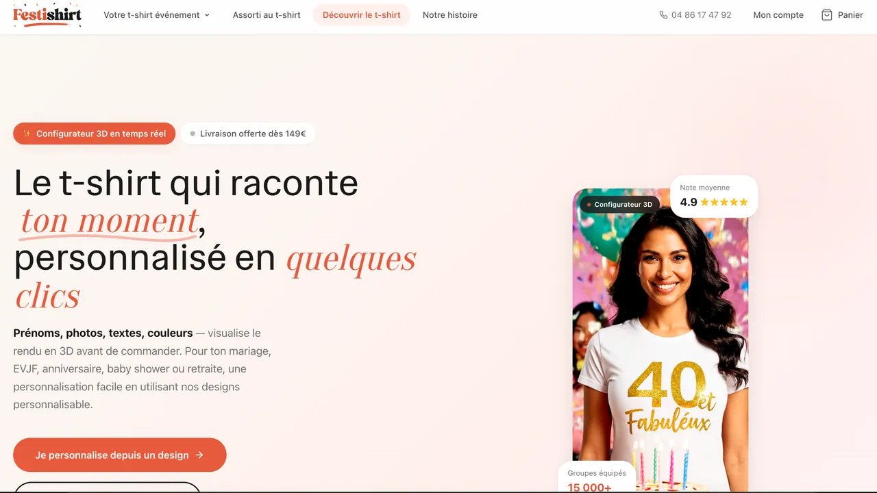 Capture du site Festishirt