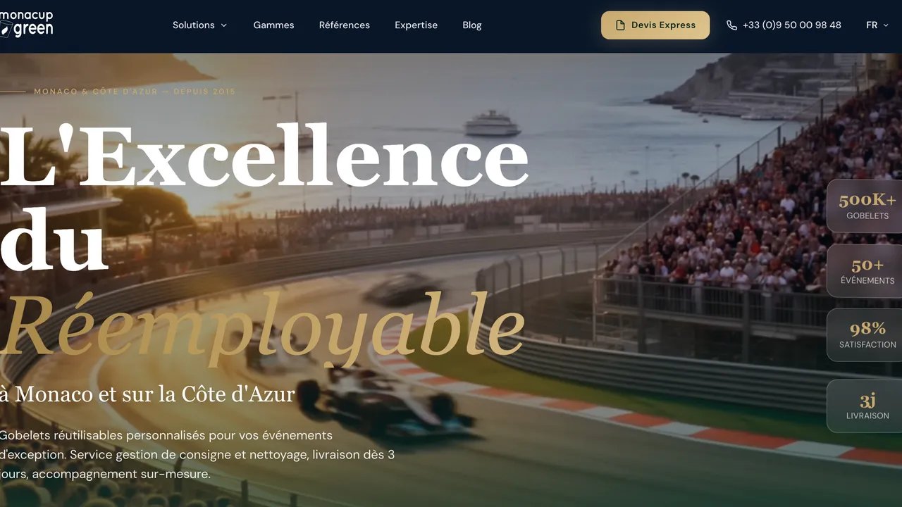 Capture du site MonacupGreen
