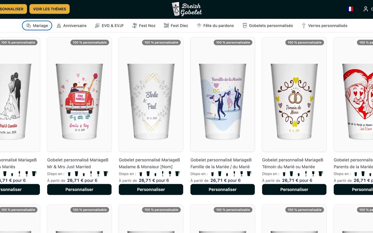Capture du site Breizh Gobelet