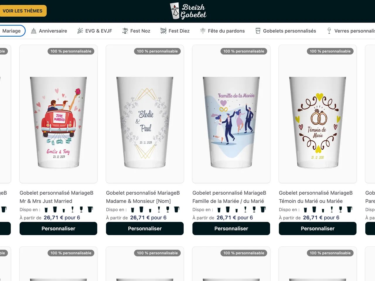 Capture du site Breizh Gobelet