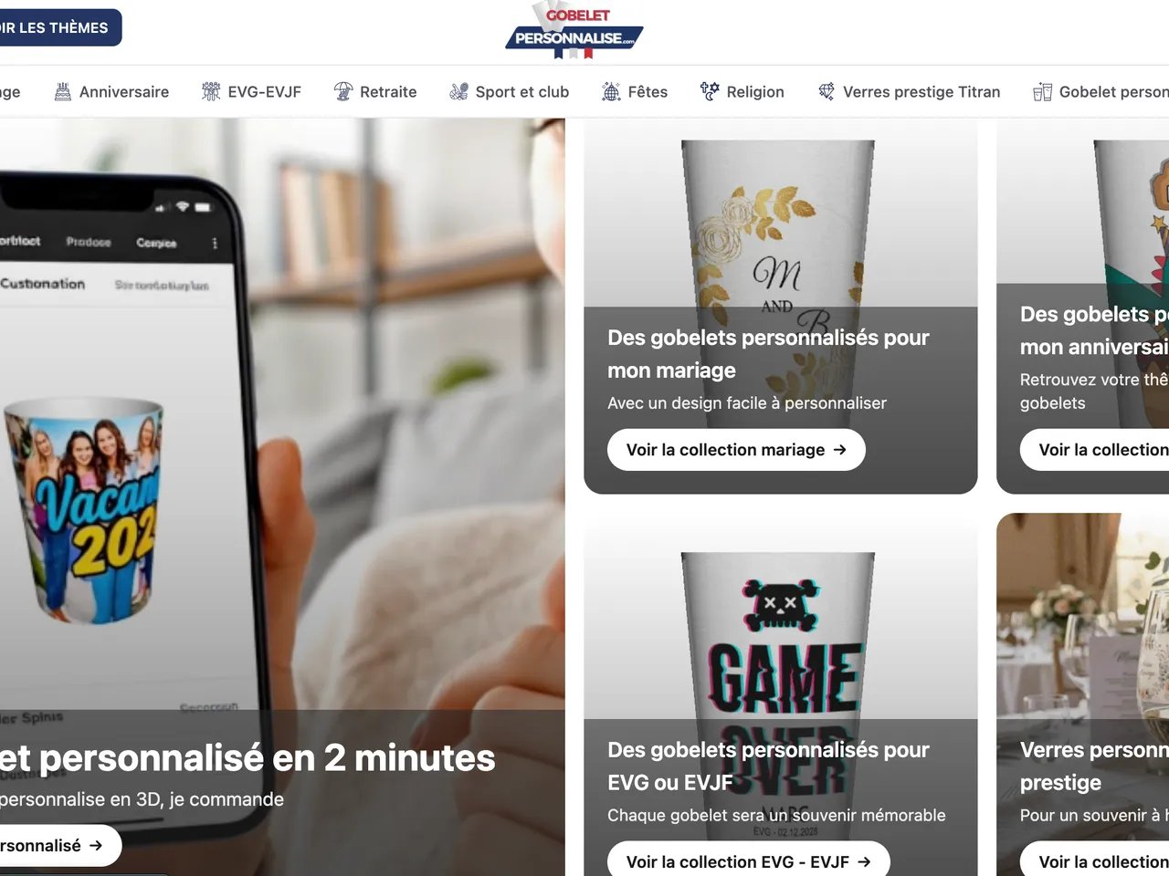 Capture du site Gobelet Personnalisé