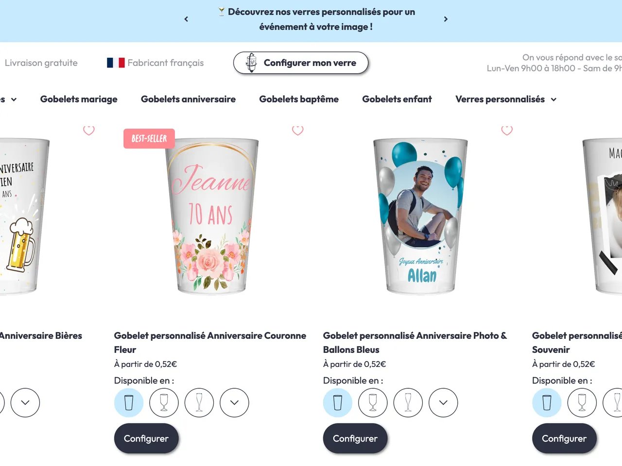 Capture du site Gobelets.com