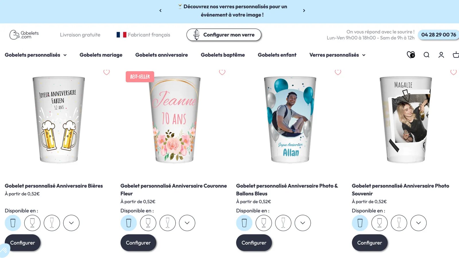 Capture du site Gobelets.com